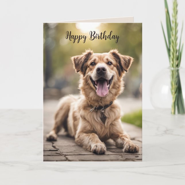 Happy Birthday Dog With Smiles Card (Front)