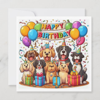Happy birthday dogs card