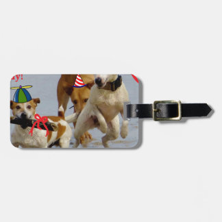 happy birthday dogs luggage tag