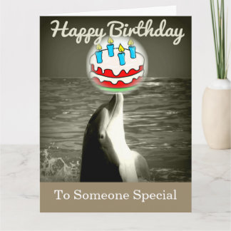 Happy Birthday  Dolphin Art Card