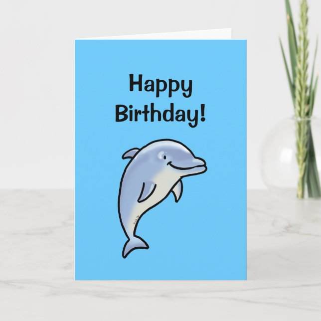 Happy birthday! (dolphin) card (Front)