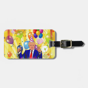 happy birthday donald trump luggage tag