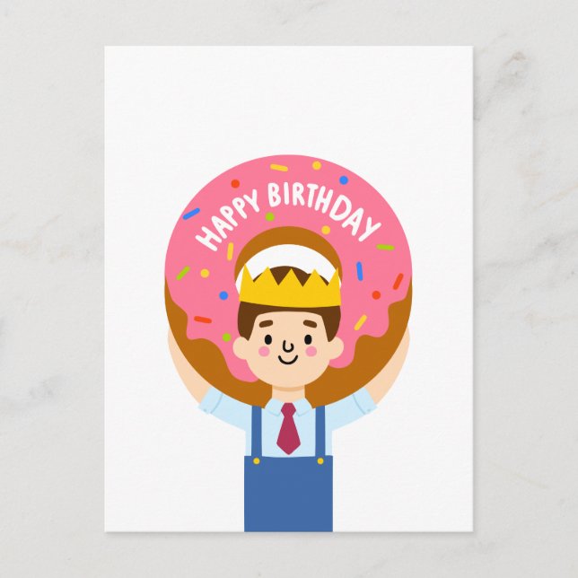 Happy Birthday doughnut Postcard (Front)