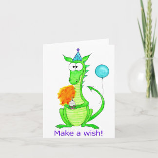 Happy Birthday Dragon Folded Greeting Card