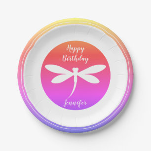 Happy Birthday Dragonfly Template   Colourful & Paper Plate