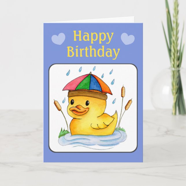 Happy Birthday Duckling   Card (Front)