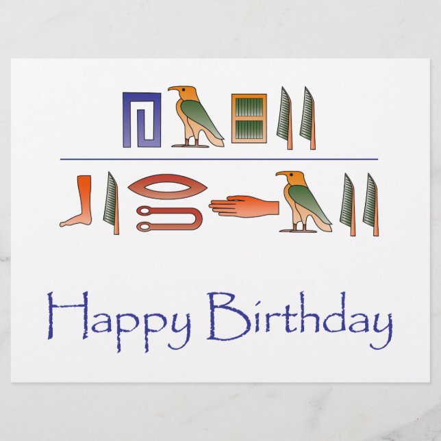 Happy Birthday Egyptian Hieroglyphics Flyers (Front)