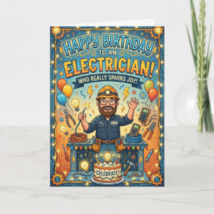 Happy Birthday Electrician  Card