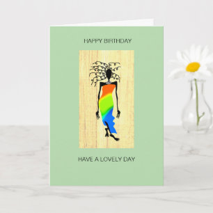 Happy Birthday, Elegant and Stylish African Woman  Card