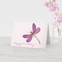Happy birthday! Elegant Purple Dragonfly