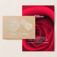 Happy Birthday. Elegant Red Rose Luxury