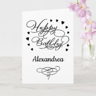Happy Birthday Elegant Stylish Script Personalize Card