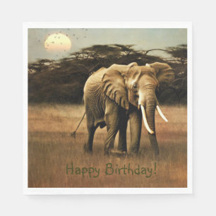 Happy Birthday Elephant Napkin
