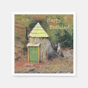 Happy Birthday Elf House Napkin
