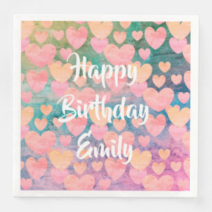 Happy Birthday #Emily party napkins by DAL