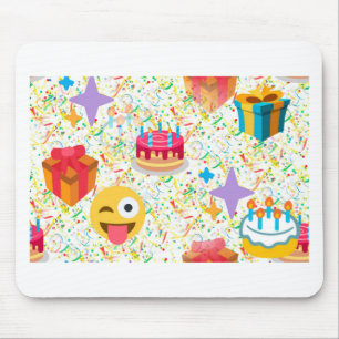 happy birthday emoji mouse pad