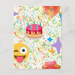happy birthday emoji postcard