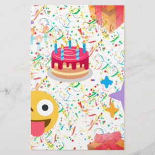 happy birthday emoji stationery