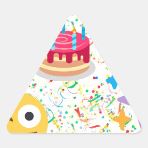 happy birthday emoji triangle sticker