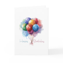 Happy Birthday Employee Unique Balloons Card