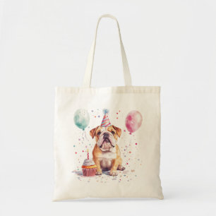 Happy Birthday English Bulldog Tote Bag