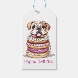 Happy Birthday English Bulldogs Gift Tags