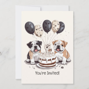 Happy Birthday English Bulldogs Invitation