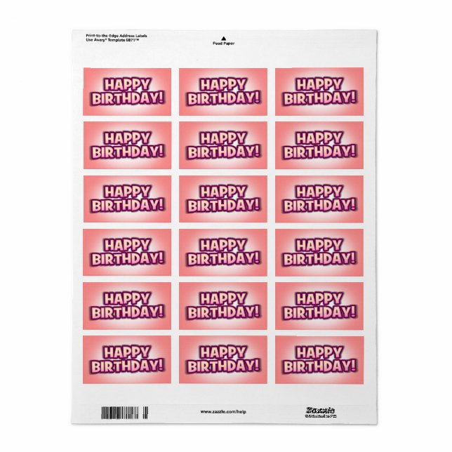 Happy Birthday Envelope/Parcel Greetings Sticker 3 (Full Sheet)