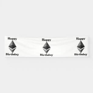 Happy Birthday Ethereum Icon 2.5x10 Vinyl Banner