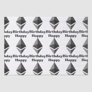 Happy Birthday Ethereum Icon Tissue Paper