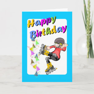 Happy birthday, extreme skater card