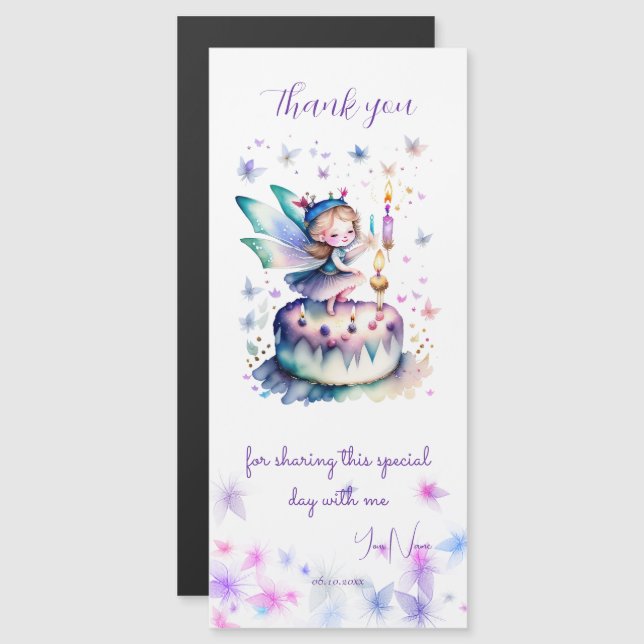 Happy Birthday Fairy 01 Magnetic Invitation (Front/Back)