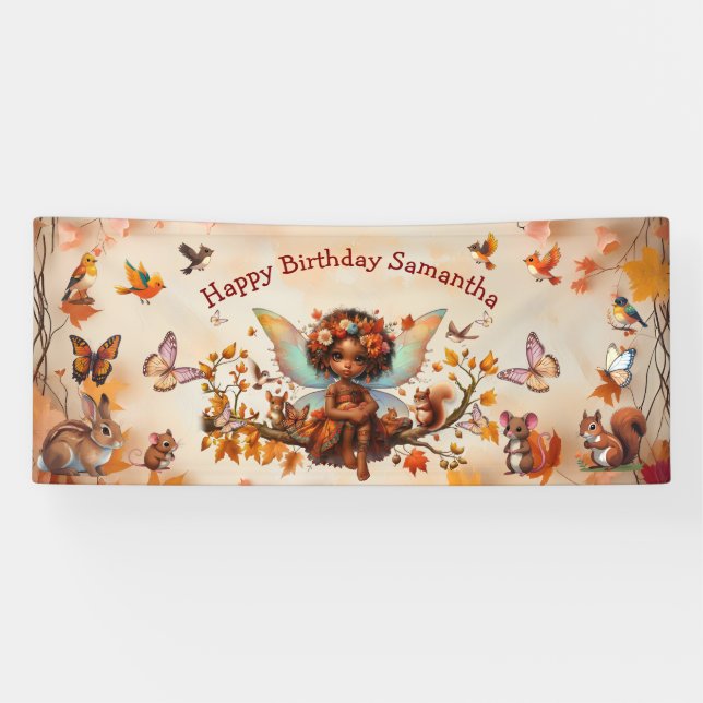 Happy Birthday Fairy Enchanted Forest  Banner (Horizontal)