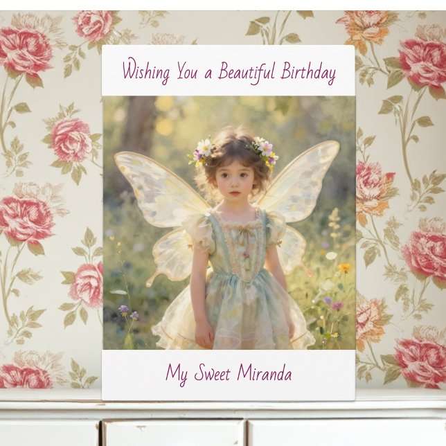Happy Birthday Fairy Themed Personalized Girl's  Card (Creator Uploaded)