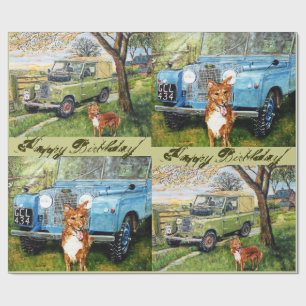 Happy Birthday Farming Theme Wrapping Paper