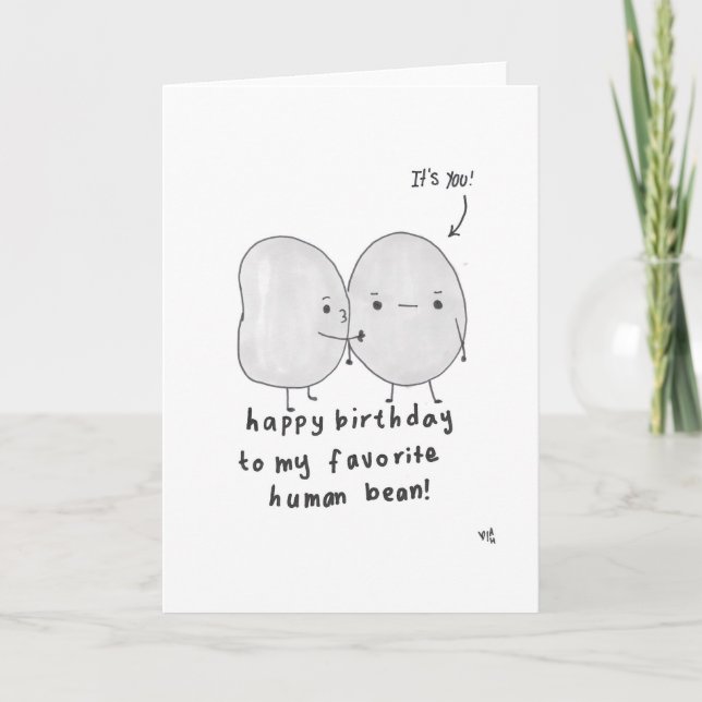 Happy Birthday Favourite Bean Card (Front)