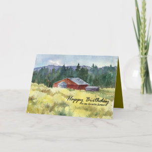 Happy Birthday Favourite Farmer Barn Landscape Card