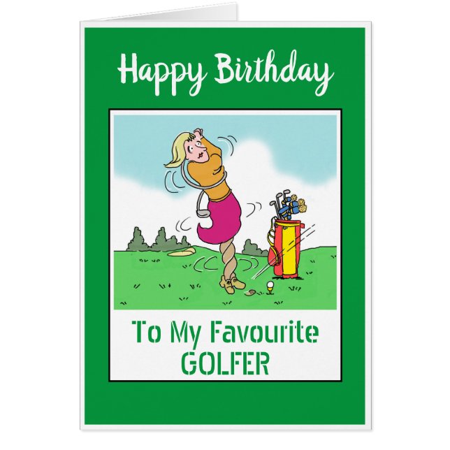Happy Birthday Female Golfer (Front)