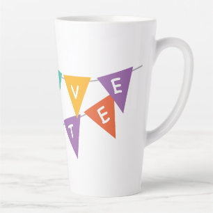 "Happy Birthday" Festive Colourful Banner Tall Cer Latte Mug