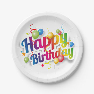 Happy Birthday Festive Paper Plate