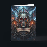 Happy Birthday, Fiend! Gothic Horror Skull Card<br><div class="desc">Celebrate a birthday with this unique gothic-themed card featuring a skull with glowing red eyes, roses, and candles. Perfect for those who love dark humor, gothic aesthetics, and alternative birthday greetings. Wish your "fiend" a happy birthday with this edgy and memorable card! Great for gothic birthday parties, spooky celebrations, or...</div>