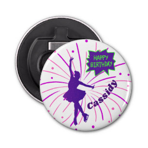 Happy Birthday Figure Skating Personalized Bottle Opener