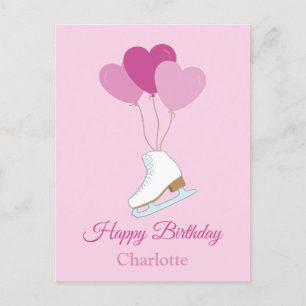 Happy Birthday Figure Skating Postcard