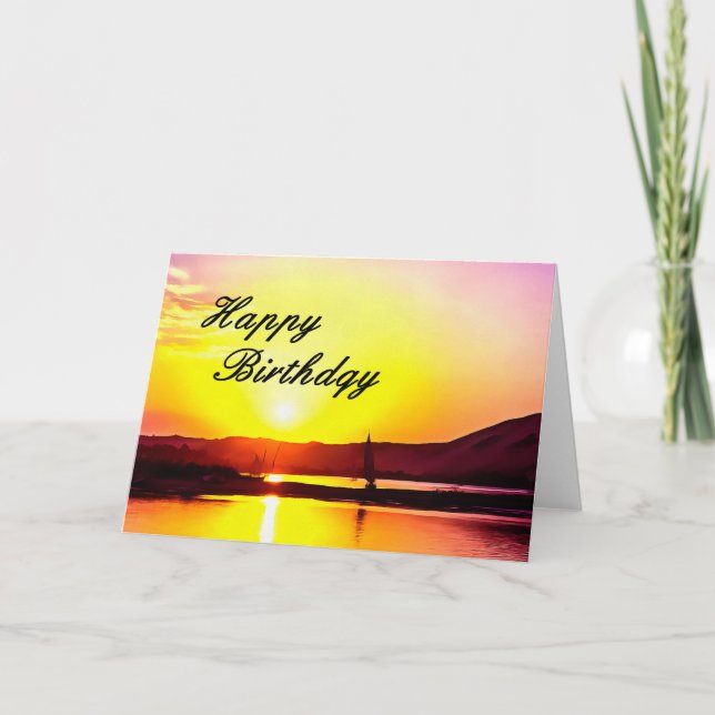 Happy Birthday Fine Art Sailing Card. Card (Front)