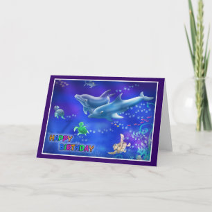 Happy Birthday Fish style 007 Card