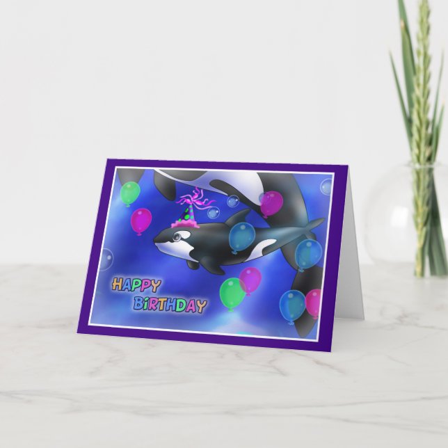 Happy Birthday Fish style 010 Card (Front)