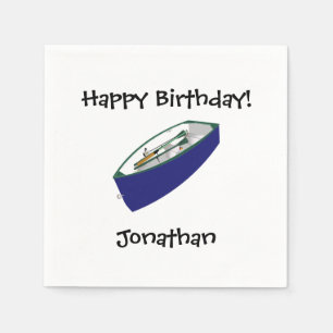 Happy Birthday Fishing Boat Paper Napkins