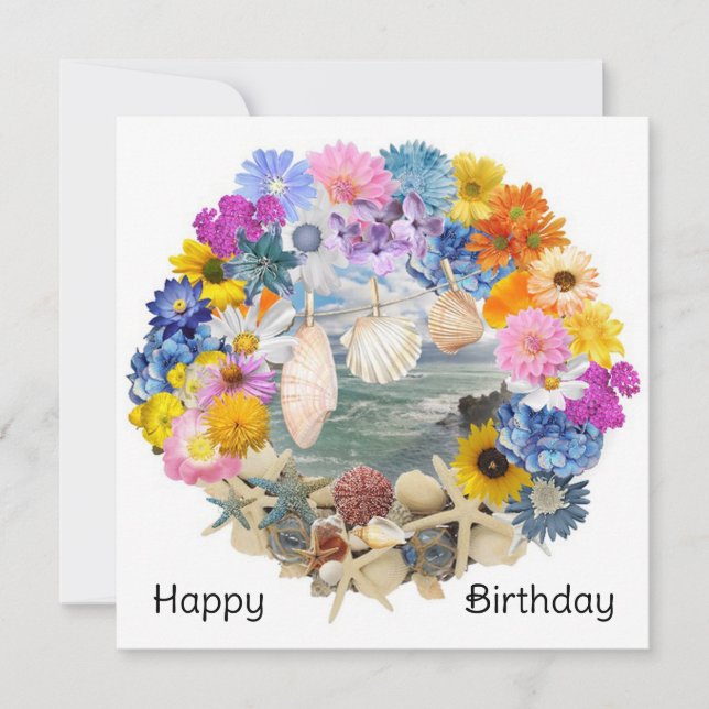 Happy Birthday Flat Card (Front)