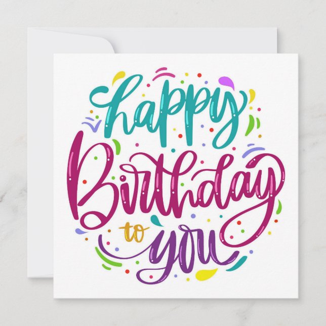 Happy Birthday Flat Card (Front)