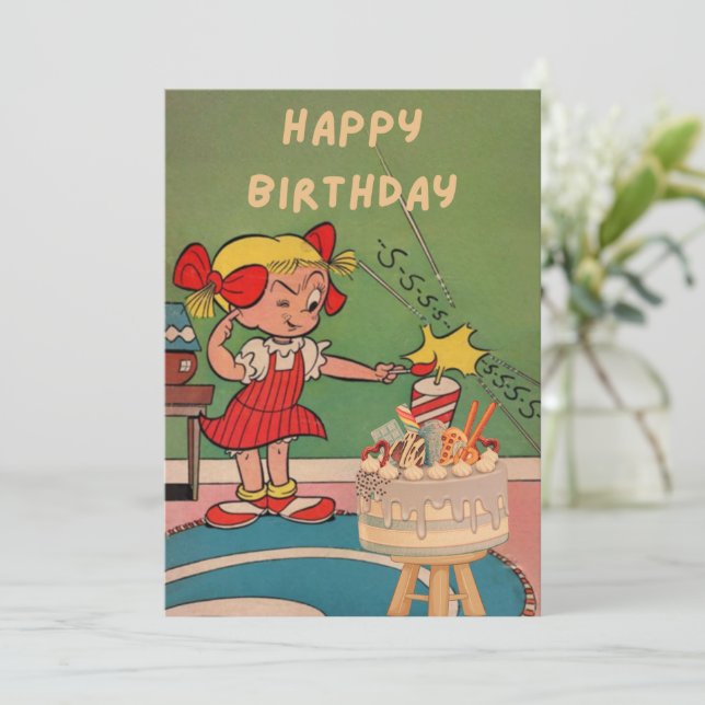 Happy Birthday, Flat Holiday Card (Standing Front)